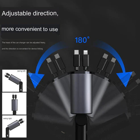 4 in 1 Retractable Car Charger